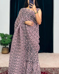 Trendy Baby Pink 1-Minute Ready To Wear Georgette Gown Saree