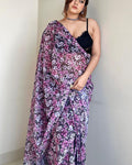 Petrichor 1-Minute Ready To Wear Purple Georgette Saree