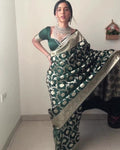 Charming 1-Minute Ready To Wear Green Soft Silk Saree