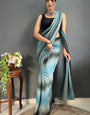 Quintessential 1-Minute Ready To Wear Firozi Georgette Saree