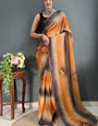 Moiety 1-Minute Ready To Wear Orange Georgette Saree