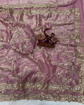 Dissemble Lavender Fandy Silk Sequence Embroidery Work Saree