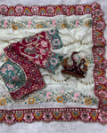 Effulgent Beige Rangoli Silk Sequence Embroidery Work Saree With Stitched Blouse