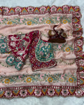 Propinquity Pink Rangoli Silk Sequence Embroidery Work Saree With Stitched Blouse
