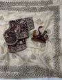 Stylish Beige Fendy Silk Sequence Embroidery Work Saree With Stitched Blouse