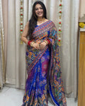 Angelic Multicolor Chinon Silk Printed Mirror Work Saree