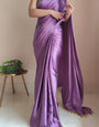 Entrancing 1-Minute Ready To Wear Heather Satin Silk Saree