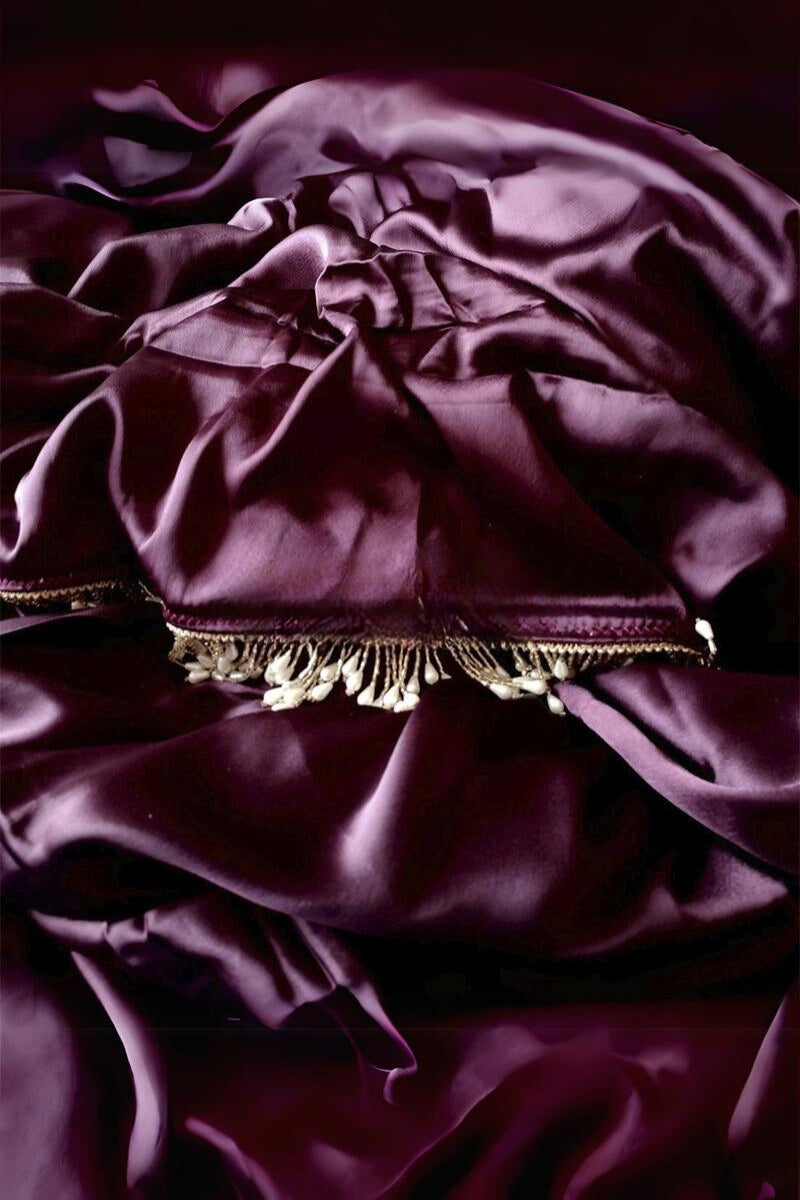 Phenomenal 1-Minute Ready To Wear Purple Satin Silk Saree - thelotusfab