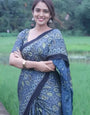Appealing Sky 1 Minute Ready To Wear Digital Printed Crape Silk Saree