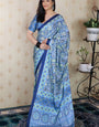 Appealing Sky 1 Minute Ready To Wear Digital Printed Crape Silk Saree