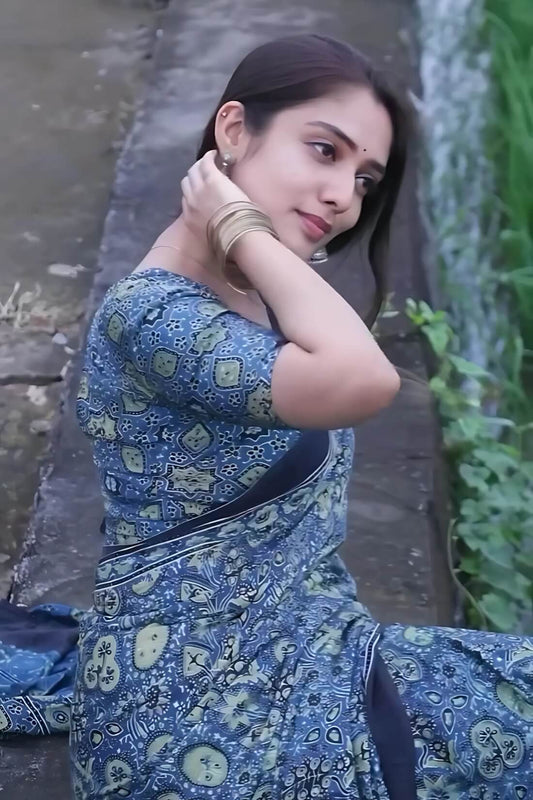 Appealing Sky 1 Minute Ready To Wear Digital Printed Crape Silk Saree