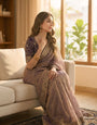 Glorious Royal Blue Fendy Chiffon Silk Sequence Embroidery Work Saree With Stitched Blouse