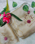 Incredible Beige Hand Work Jimmy Choo Silk Saree With Lissome Blouse Piece