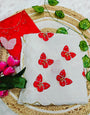Designer Off White Georgette Butterfly Hand Work Saree