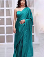 Majesty 1-Minute Ready To Wear Rama Satin Silk Saree