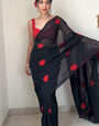 Super extravagant 1-Minute Ready To Wear Black Georgette Saree