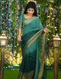 Transcendent 1-Minute Ready To Wear Green Chiffon Silk Saree