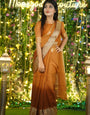 Murmurous 1-Minute Ready To Wear Orange Chiffon Silk Saree