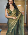 Allure Green Fancy Silk Saree With Vivacious Blouse Piece