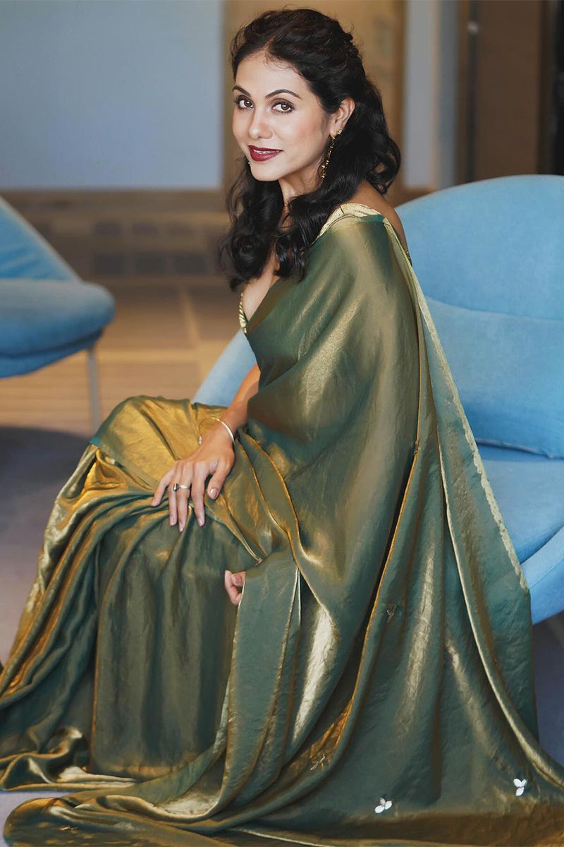 Allure Green Fancy Silk Saree With Vivacious Blouse Piece - thelotusfab