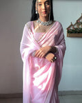 Propinquity 1-Minute Ready To Wear Baby Pink Georgette Saree