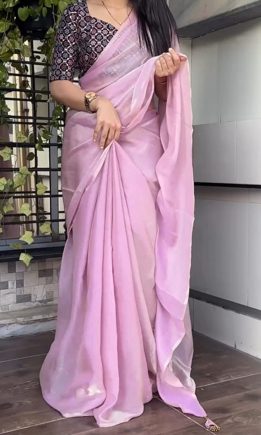 Prominent Pink Fancy Silk Saree With Fairytale Blouse Piece - thelotusfab