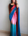 Amazing 1-Minute Ready To Wear Pink and Frizoi Chiffon Silk Saree