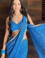 Winsome 1-Minute Ready To Wear Blue Georgette Saree