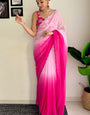 Mellifluous 1-Minute Ready To Wear Dark Pink Georgette Saree