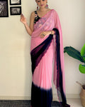 Allure 1-Minute Ready To Wear Pink and Blue Georgette Saree