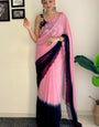 Allure 1-Minute Ready To Wear Pink and Blue Georgette Saree