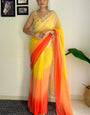 Magnetic 1-Minute Ready To Wear Yellow and Orange Georgette Saree