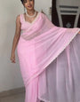 Dissemble 1-Minute Ready To Wear Pink Georgette Saree