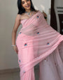 Fancifull 1-Minute Ready To Wear Pink Georgette Saree