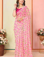 Cynosure 1-Minute Ready To Wear Pink Georgette Saree