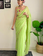 Nebula 1-Minute Ready To Wear Pista Georgette Saree