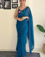 Scintillating 1-Minute Ready To Wear Rama Georgette Saree