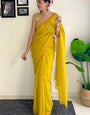 Petrichor 1-Minute Ready To Wear Yellow Georgette Saree