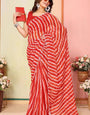 Inspiring 1-Minute Ready To Wear Red Georgette Saree