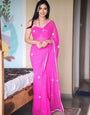 Ravishing 1-Minute Ready To Wear Dark Pink Georgette Saree