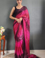 Demanding 1-Minute Ready To Wear Dark Pink Nylon Silk Saree