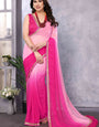 Marvellous 1-Minute Ready To Wear Pink Georgette Saree