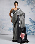 Susurrous Black 1 Minute Ready To Wear Digital Printed Crape Silk Saree