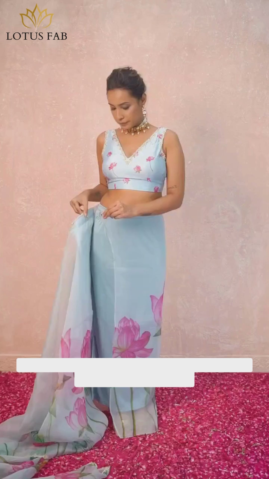 Opulent 1-Minute Ready To Wear Sky Organza Silk Saree