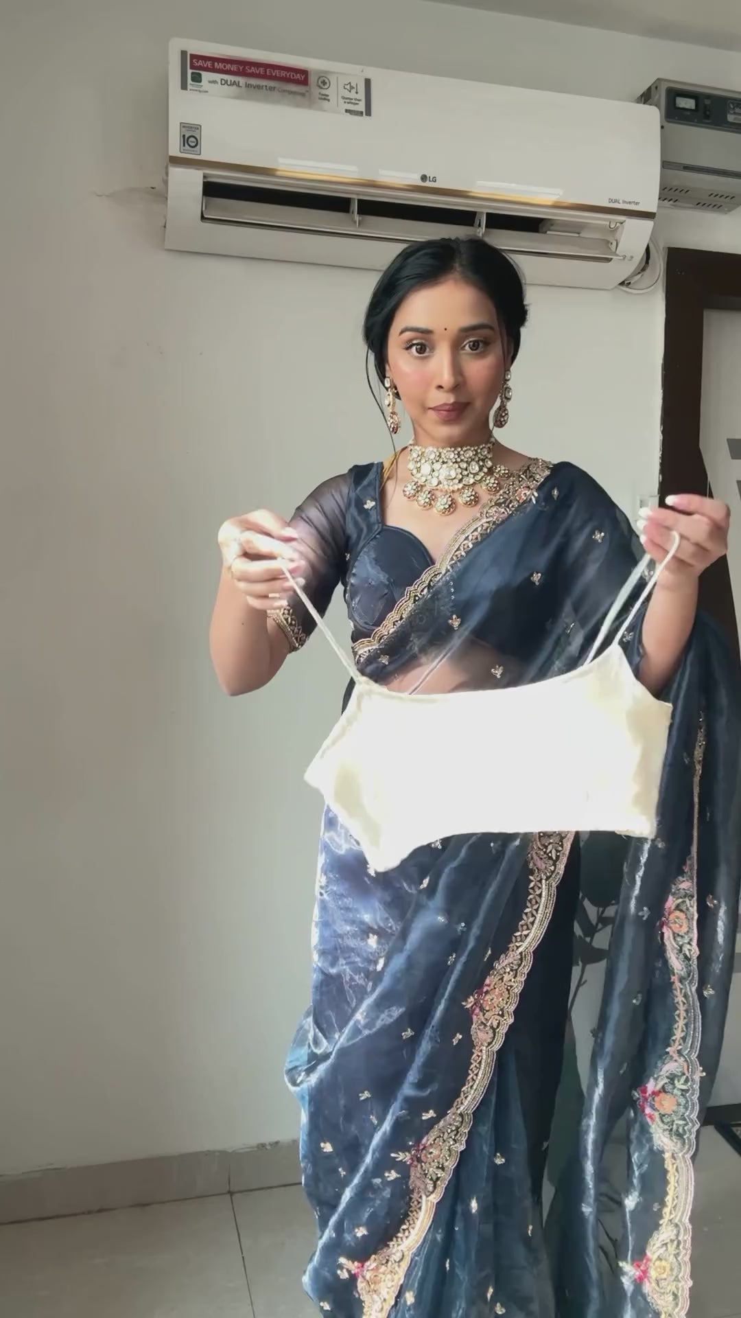 Dalliance 1-Minute Ready To Wear Lavender Georgette Saree