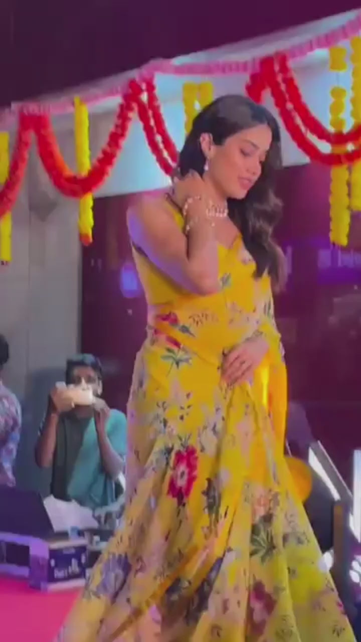 Adorable1-Minute Ready To Wear Yellow Georgette Saree