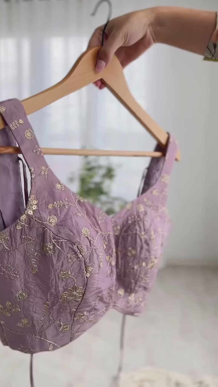 Fugacious 1-Minute Ready To Wear Lavender Crush Silk Saree