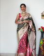 Engaging 1-Minute Ready To Wear Black Soft Silk Saree