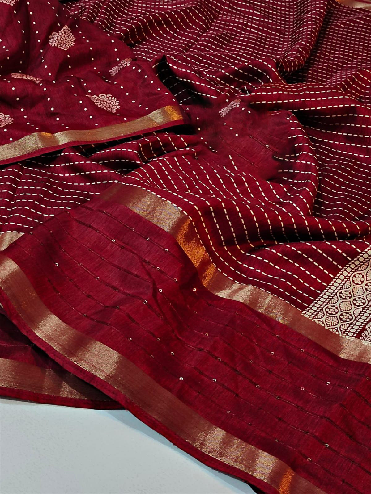 Incredible Red Digital Printed Dola Silk Saree With Epiphany Blouse Piece - thelotusfab